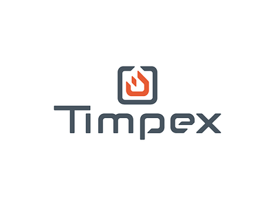 Timpex brand fire fireplace grey icon identity logo logodesign orange oven simple stove