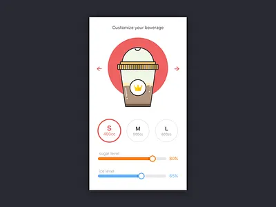 Customise UI customise ui dailyui flat mobile app order pricing size ui ux