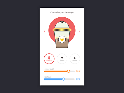 Customise UI customise ui dailyui flat mobile app order pricing size ui ux