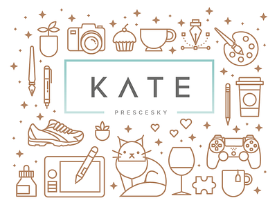 Kate Pattern illustration lineart linework monoline pattern single line width sparkle