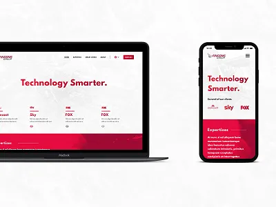 Fincons flat gradient ite mobile red responsive tech ui ux webdesign websit