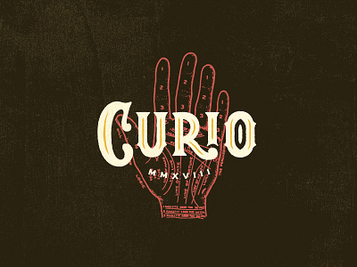 Curio Logo antique black branding hand lettering logo ornament red retro victorian vintage