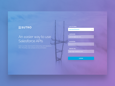 Login Page UI design login sutro website