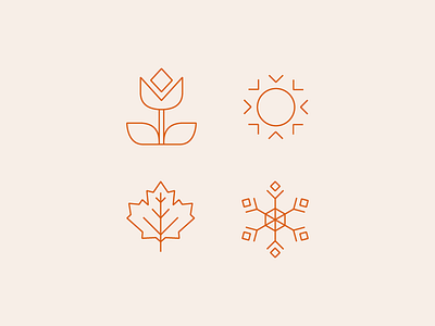Seasonal Icons campfire fall icons menu seasons spring summer winter