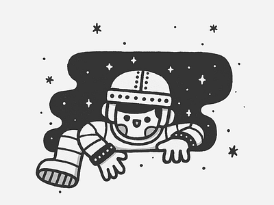 Cosmonaut astronaut black hole cosmos happy illustration japanese kawaii stars