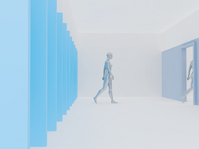 An open door, we enter. 3d space