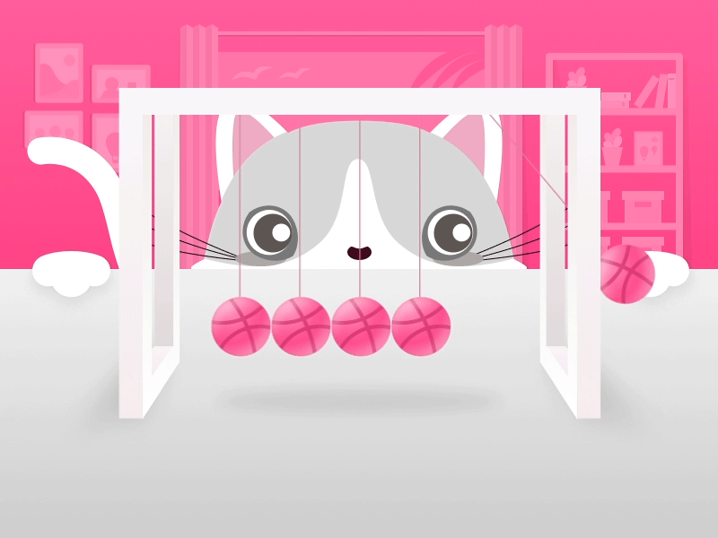 Hello Dribbble! cat dribbble first hello illustration invites shot