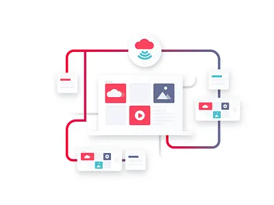 Cloud cloud illustration ui website