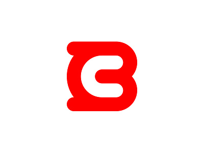 BC monogram letter minimal red