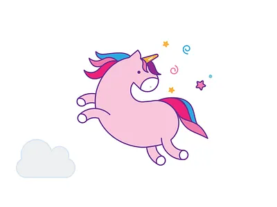 Unicorn animal character female illustration logo magic unicorn