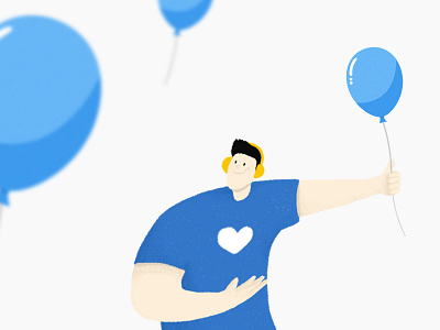 Blue Balloon balloon blue character illust man