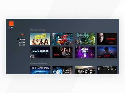 TV app - home daily ui movies netflix series streaming tv tv app ui ux