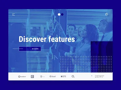 Vision prototype blue. dots business clean clear desktop landing prototyping ui vision web website