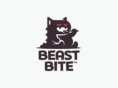 BeastBite beast bite branding design eat food illustration logo logotype mark monster spoon