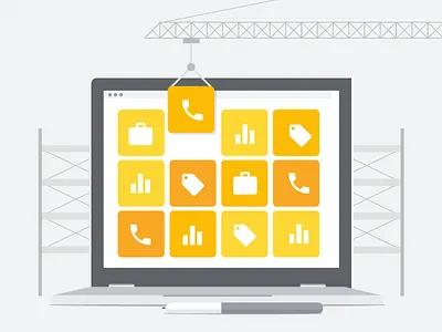 Connecting Small Businesses businesses connect construction illustrations illustrator infographic simple vector