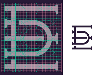 DE monogram grid. escu alex geometric grid logo logotype mark minimalism monogram symbol