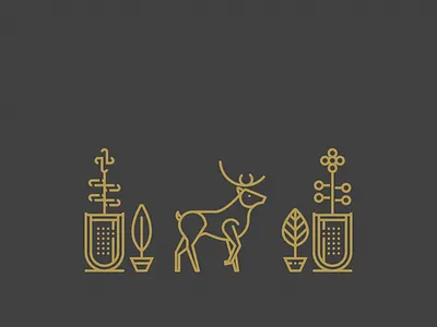 Deer deer flower landscape