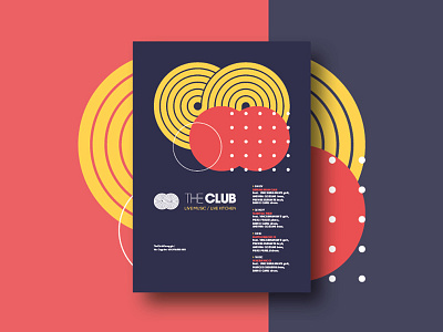 The Club - Poster Series Design club color design event geometric graphic guitar illustration live mood music poster