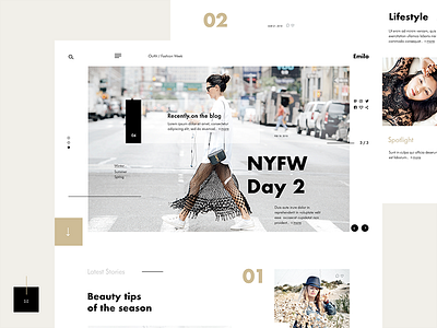 Emilo Fashion & Lifestyle Blog #4 Layout blog concept design fashion landing layout ui ux webdesign webpage website