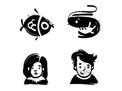 Sumi-e Icon Set handdraw icon icondesig icons illustration sumie zen