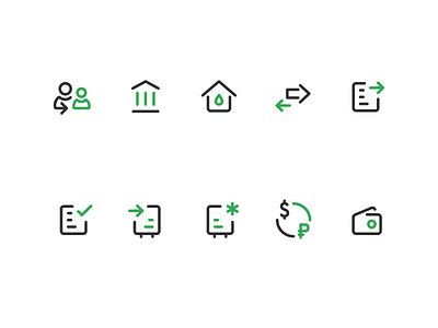 Payment icons for Sberbank Business Online App android app icons ios line mobile payments set