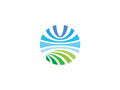 Landscape Logo blue colorful curve curves green landscape lines logo spacious swirls white space