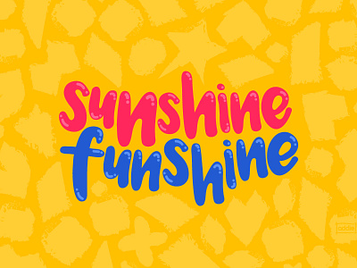 Sunshine Funshine blue bubbly fun type patterns red shapes text type typography yellow