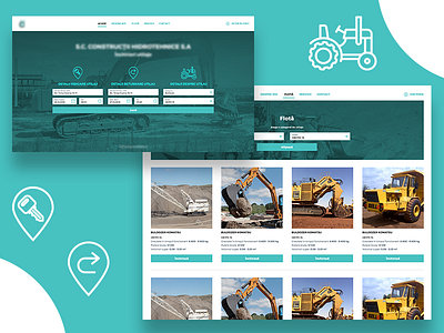 Construction equipment rental web portal construction equipment fleet homepage portal rental ui ux web design website