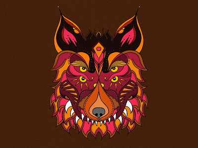 WOFTH colorful illustration wolf