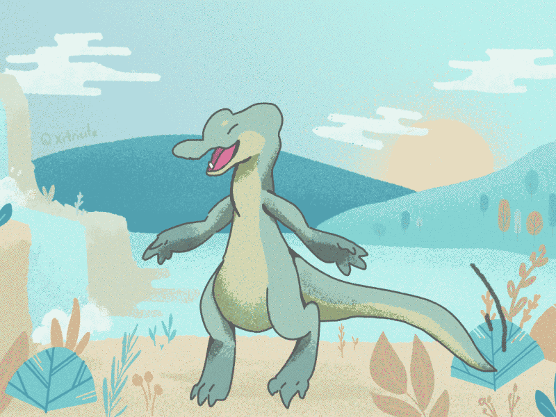 🐊 J U M P 🐊 2d animation clip studio paint crocodile jumping