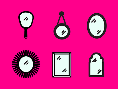 Mirrors bathroom furniture icons illustration mirror