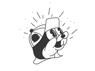 Buccee's! 1920s animal avatar black and white buccees cartoon character illustration logo rubber hose
