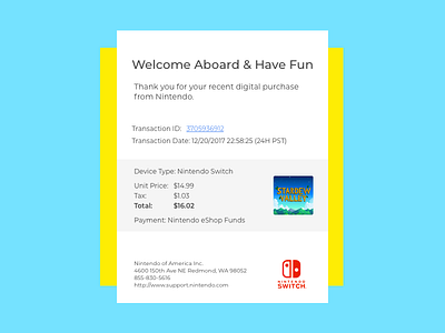 Daily UI Challenge #17 Email Receipt challenge daily dailyui email nintendo receipt stardew ui