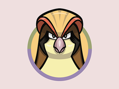018 Pidgeot badge collection icon illustration logo mascot pidgeot pokédex pokémon series
