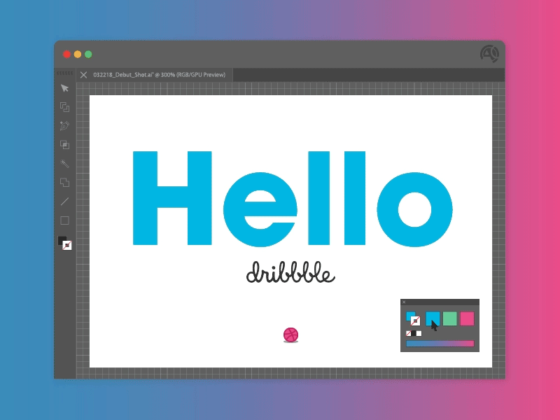 Hello Dribbble after effects animation debut design illustrator shot