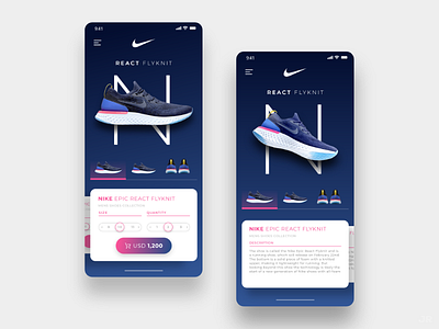 Product page Design Inspiration - Nike app e commerce experience ios nike ui user ux