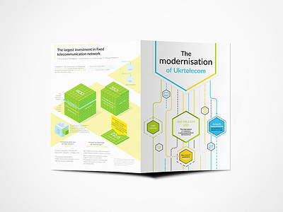 Bifold Brochure – PJSC "Ukrtelecom" bi fold bifold brochure graphic design infographic infographics lite minimal telecommunications visualization data