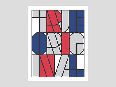 True Original blue geometric geometry grey red type white