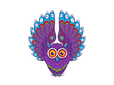 Alebrije alebrije cow lyon owl purple