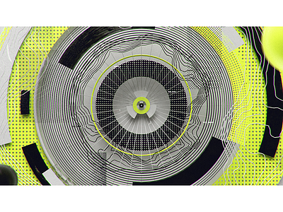 Aim 3d abstract circles neon topographic