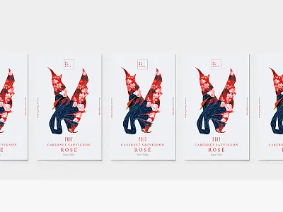 Hi No Tori Rosé 2017 Label bird branding drink illustration label packaging wine