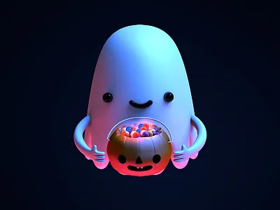 Boo! 3d 3d illustration buu candy cinema 4d ghost halloween illustration ilustracion
