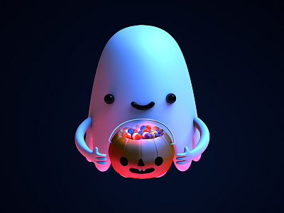 Boo! 3d 3d illustration buu candy cinema 4d ghost halloween illustration ilustracion