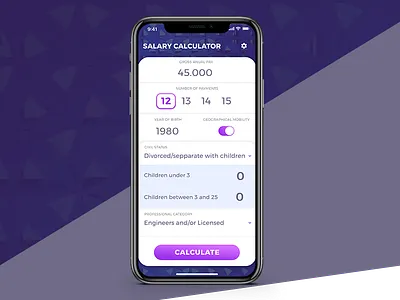 Salary Calculator App app calculator cards ios iphonex salary