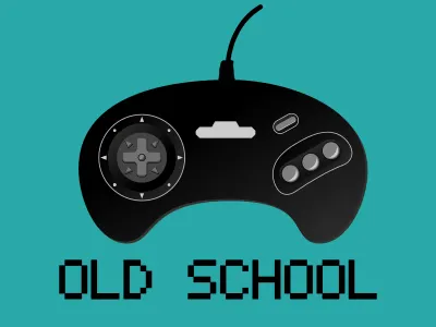 Oldschool - Sega Genesis 8bit controller funny gaming geek grapicdesign illustration nerd retro gaming sticker vector video game