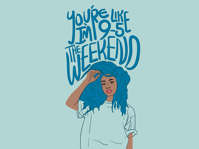 SZA blue illustration lyrics minimal minimalism music musician portrait sza typography