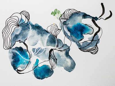 Blue motion art artist design watercolor