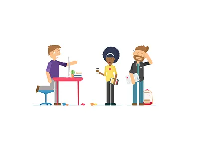 Design Team Illustration WIP banner cartoon designer illustration vector wip