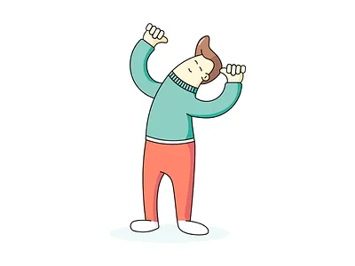 Happy color illustration male pastel person vector