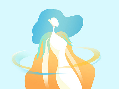 a breath of fresh air female illustration illustrator procreate self confidence sun